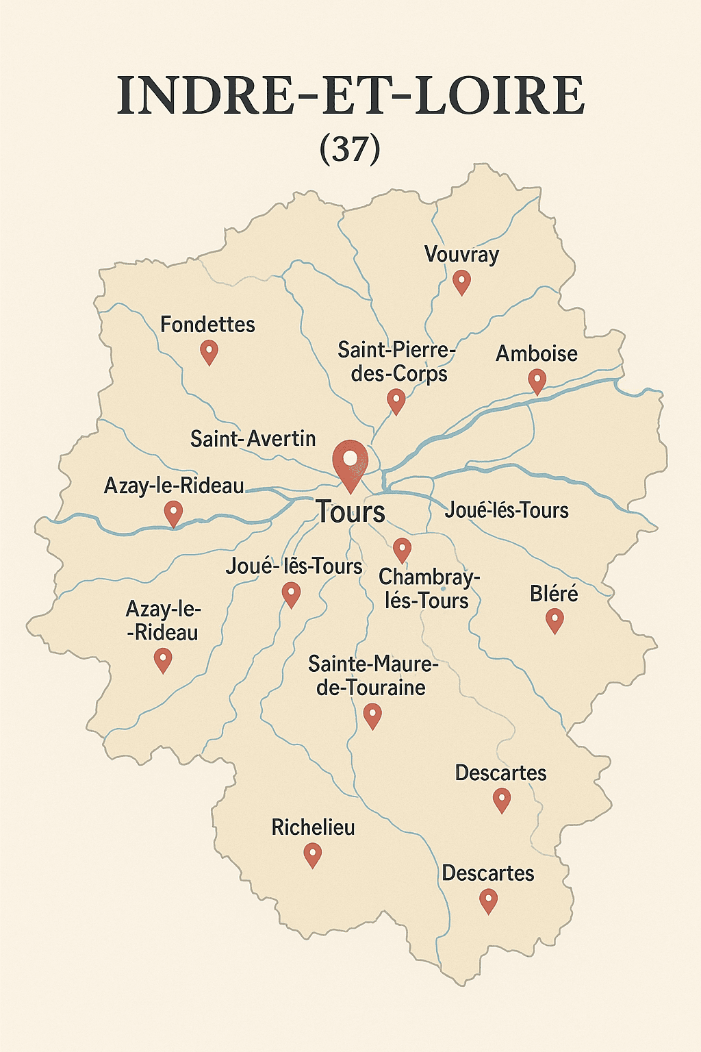 Carte zone de couverture - Tours et Indre-et-Loire